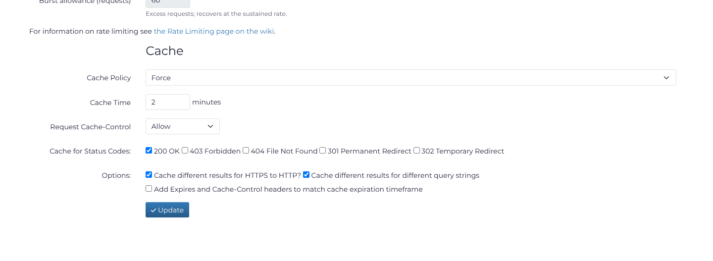Forced caching for FiveM JSON endpoints with a two-minute lifetime